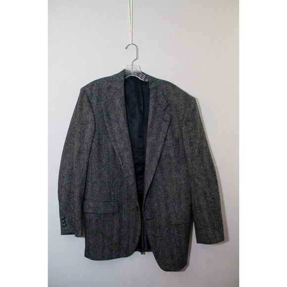 VTG Barrington mens Wool Gray Blazer 42" Tweed academia - Picture 1 of 7